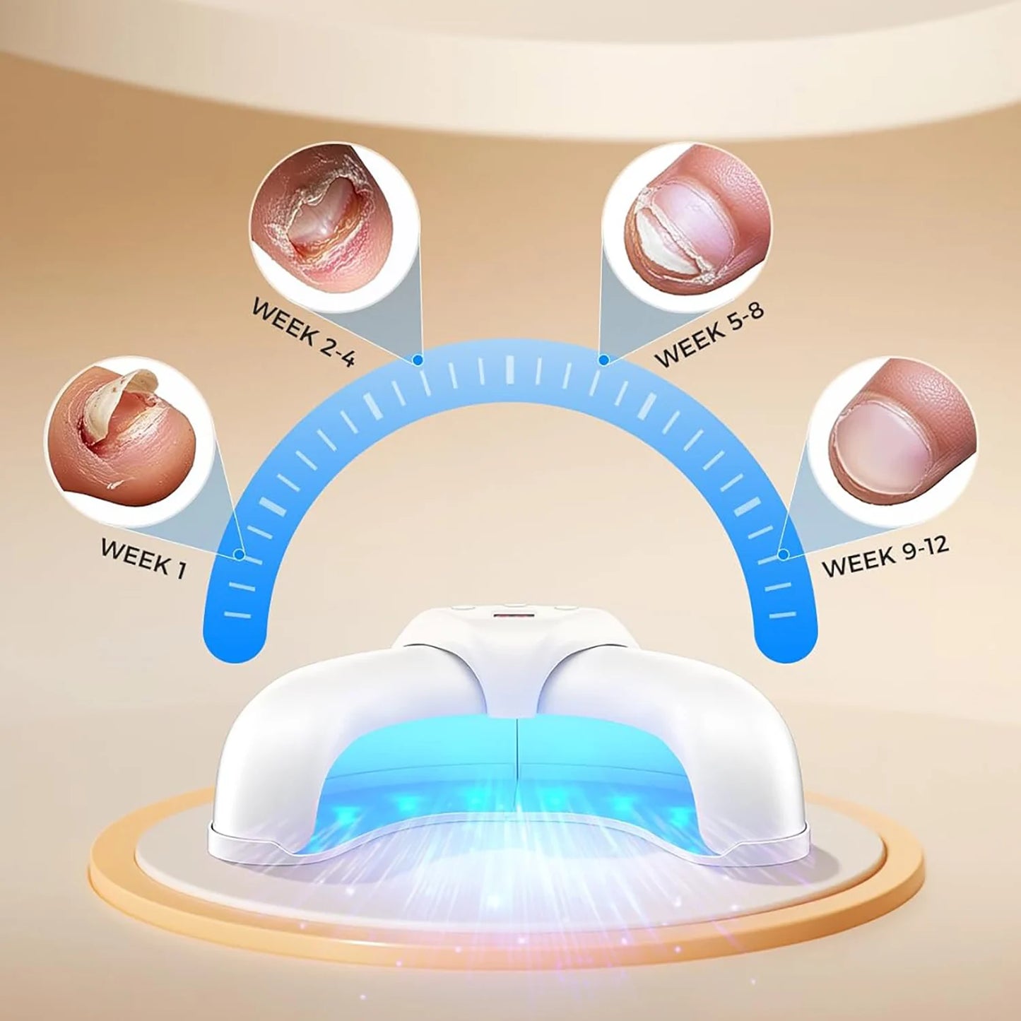 Nail laser device product packaging and contents