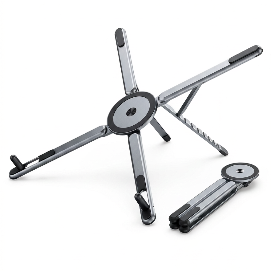 Magnetic Foldable Aluminum Phone Stand – full view