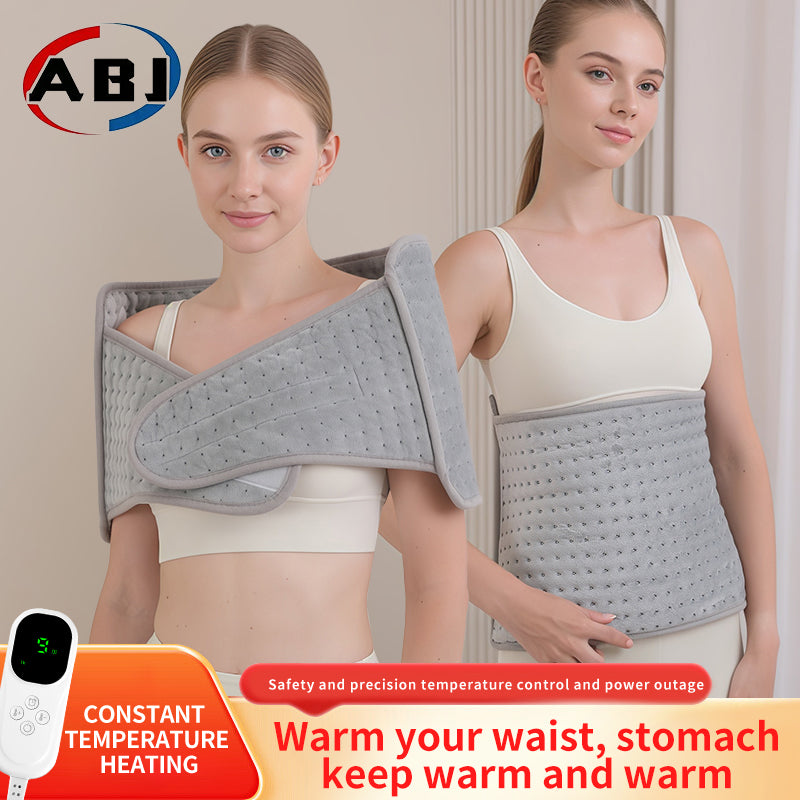 Electric waist warmer showing heat settings and plug