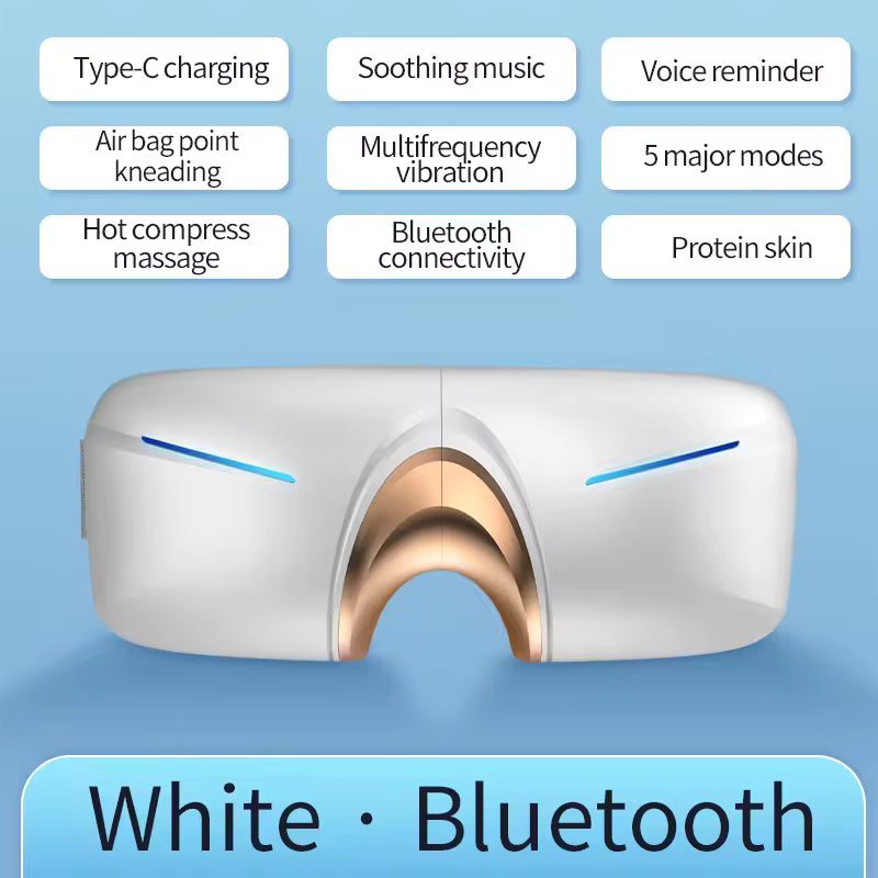 Electric Eye Massager with Heat & Vibration – 5 Modes | Bluetooth