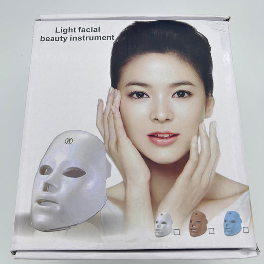 7-color LED facial light therapy mask white