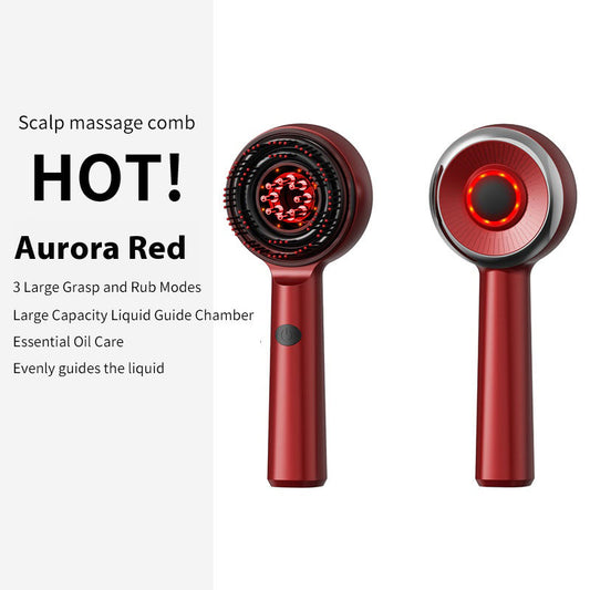 Electric Scalp Massager Comb with Red Light - Full View