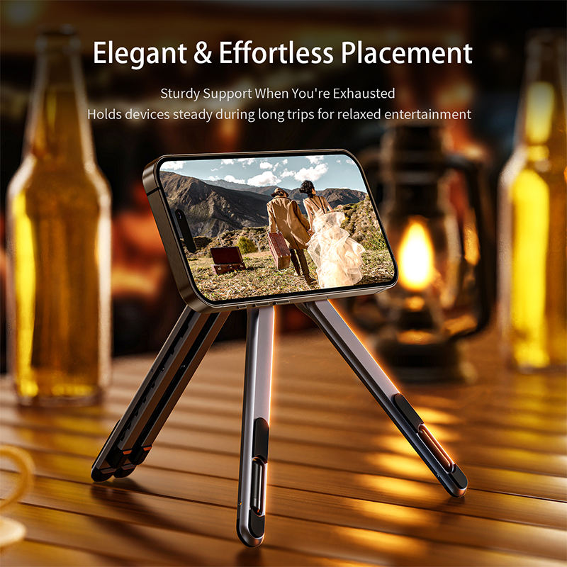 Aluminum Phone Stand – folded portable size