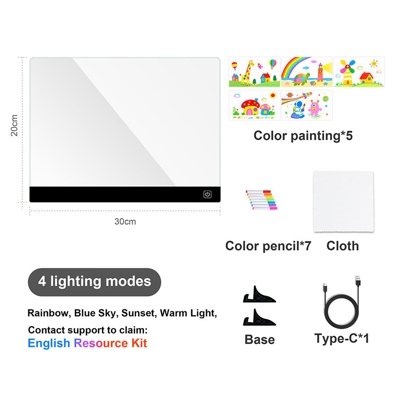 Kids LED neon drawing board product packaging