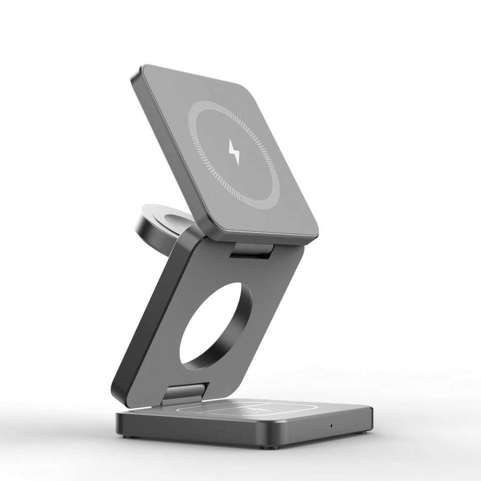 3-in-1 Foldable Wireless Charging Dock – full view