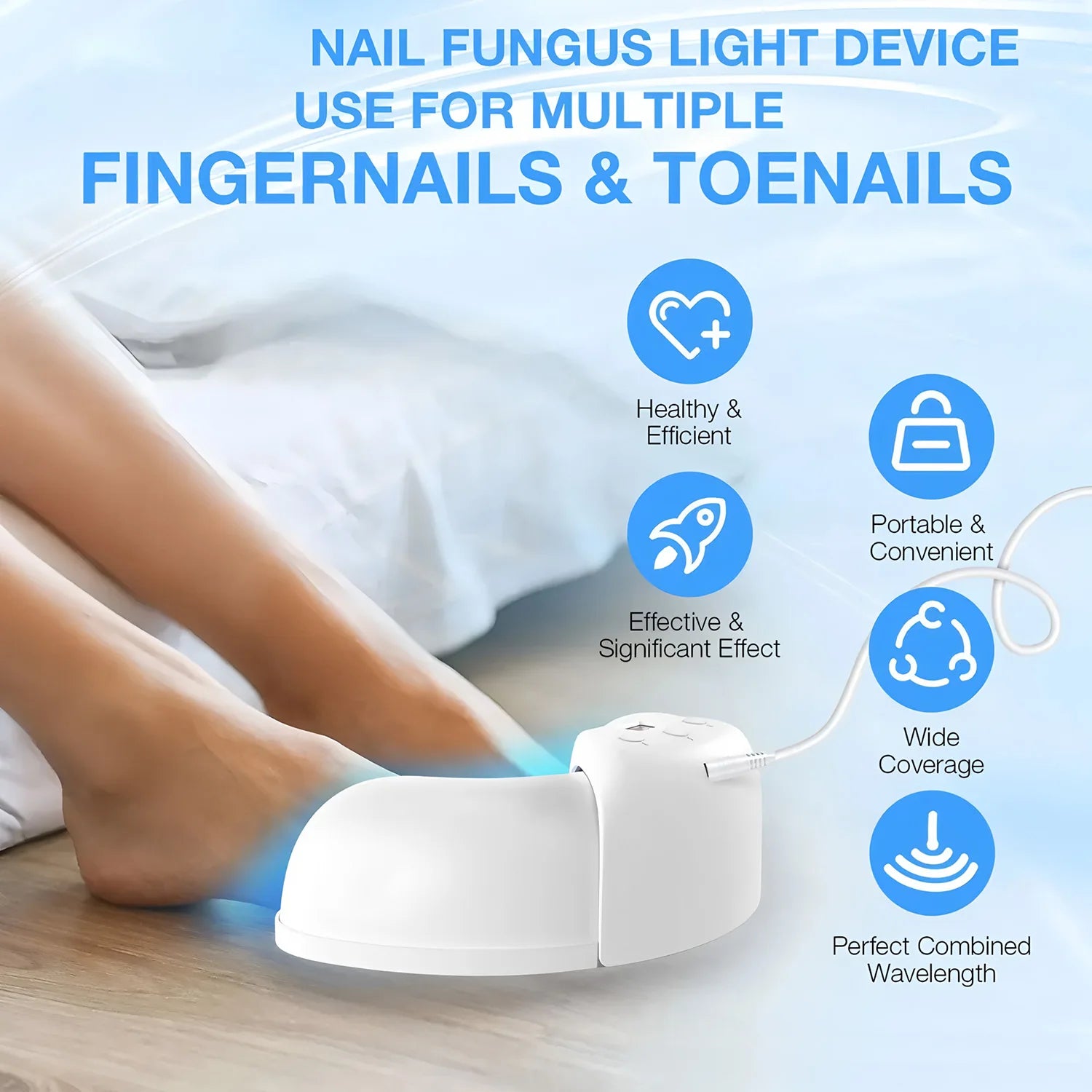 Laser nail treatment device compact design