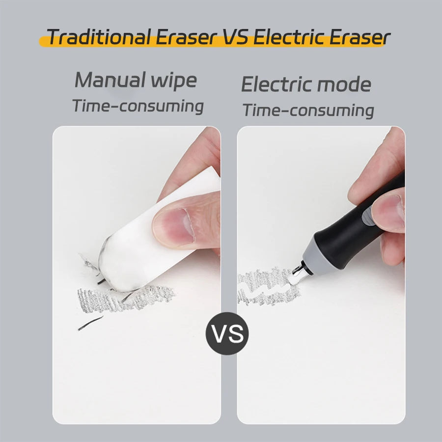 Battery powered electric eraser compact design