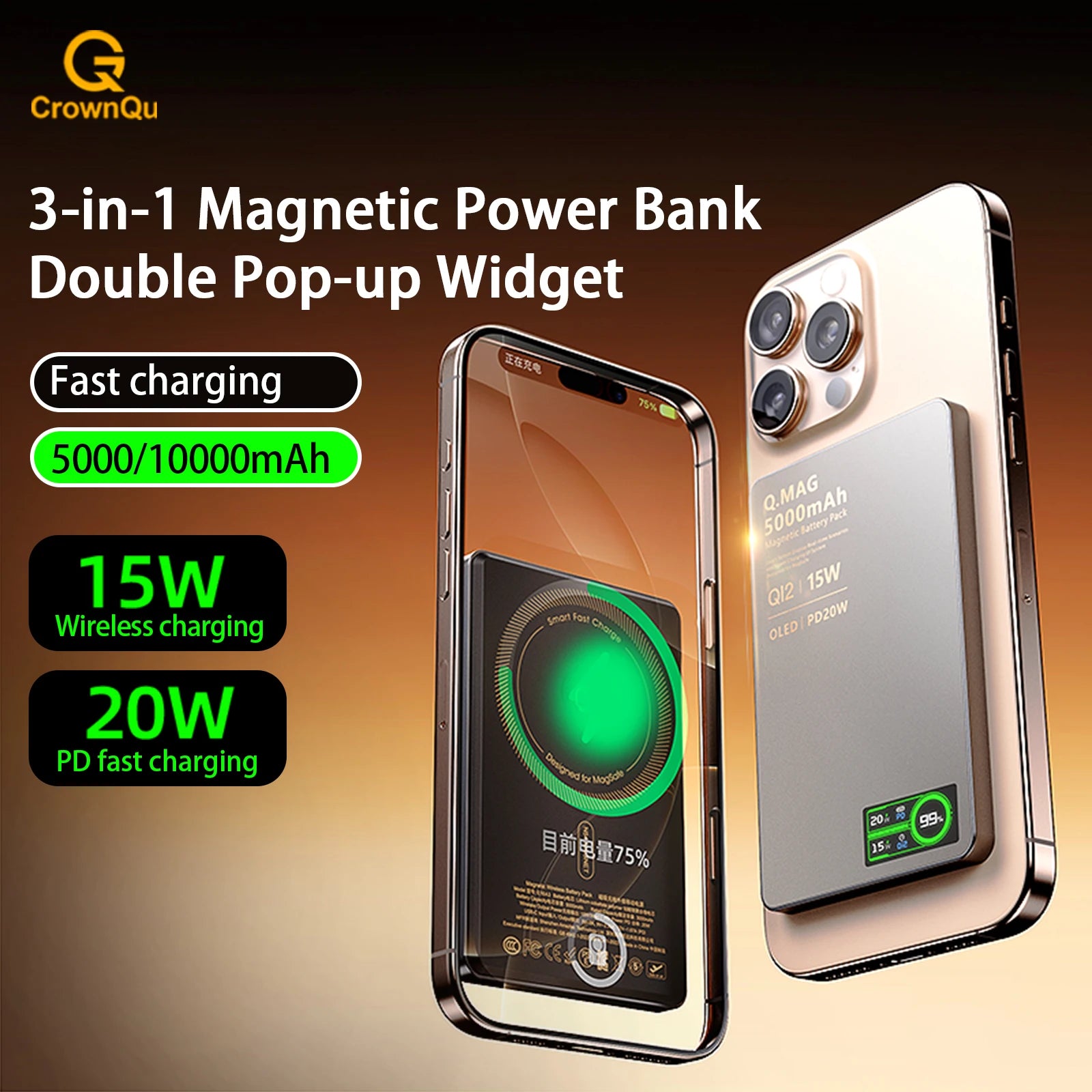 MagSafe Power Bank 10000mAh – magnetic attachment on iPhone