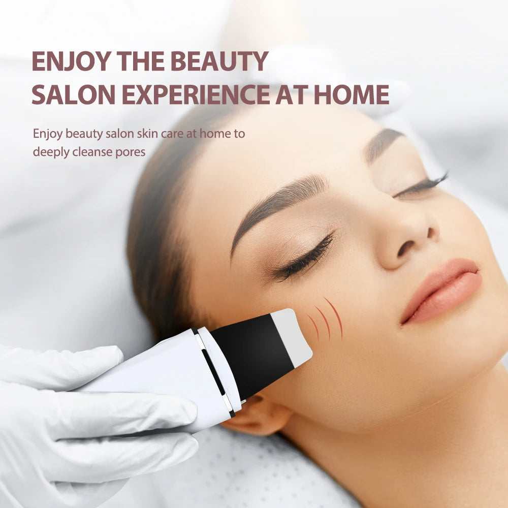 USB rechargeable ultrasonic skin scrubber spatula