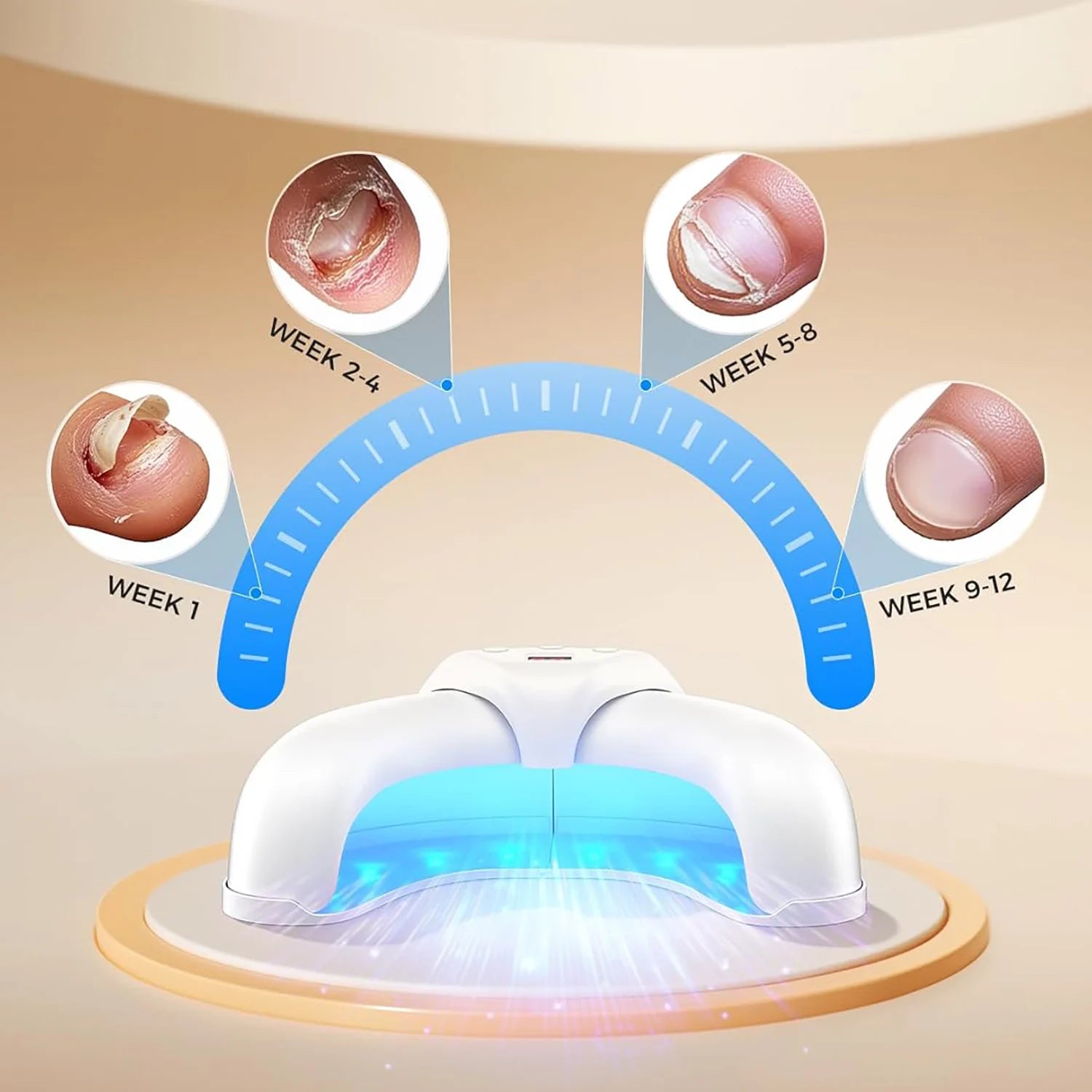 Nail laser device product packaging and contents